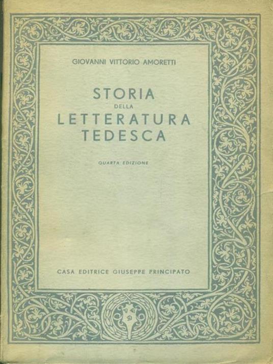   Storia della letteratura tedesca - Giovanni Vittorio Amoretti - copertina