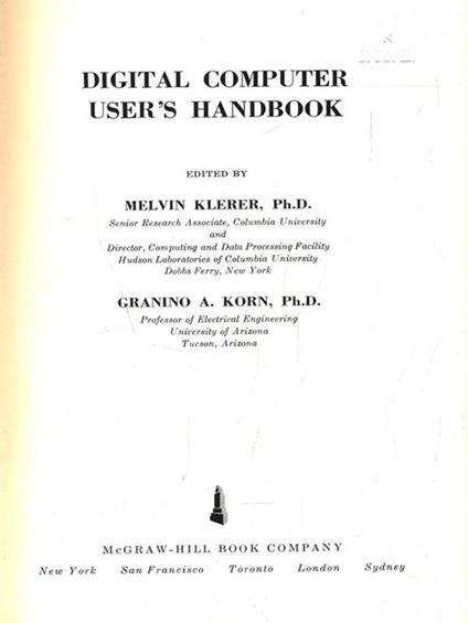   Digital computer user's handbook - copertina