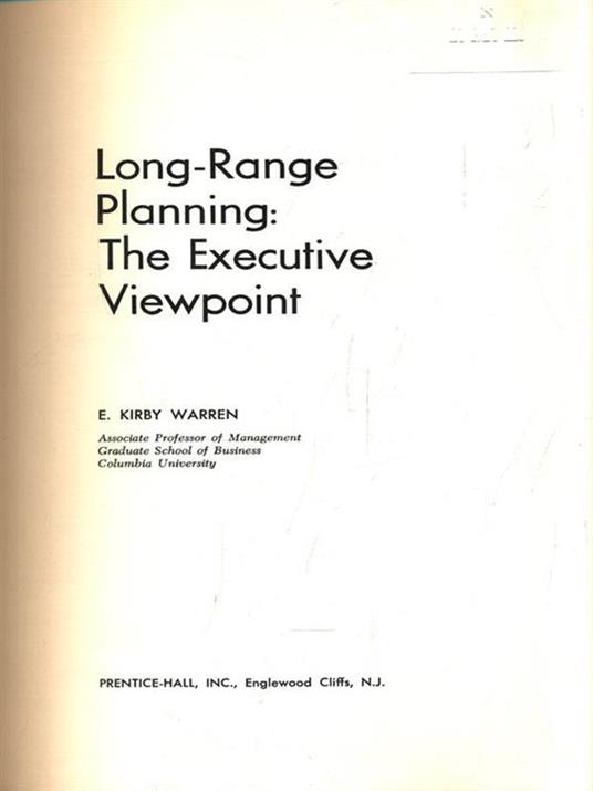   Long-Range Planning: The Executive Viewpoint - copertina