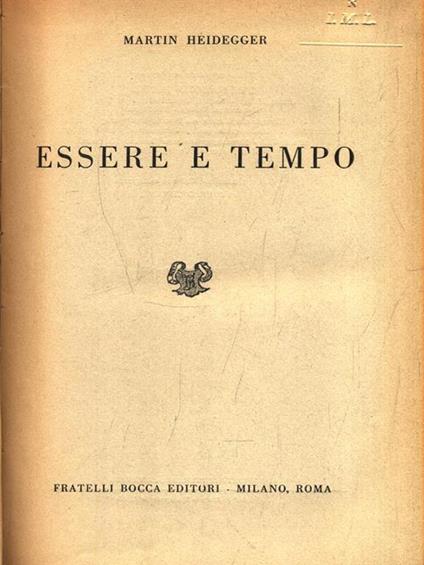 Essere e tempo - Martin Heidegger - copertina