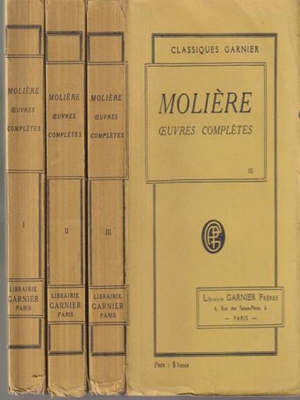   Oeuvres completes 3 vv - Molière - copertina