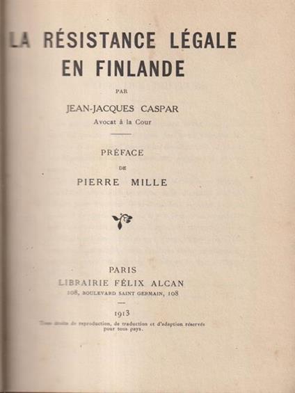 La resistance legale en Finlande - copertina