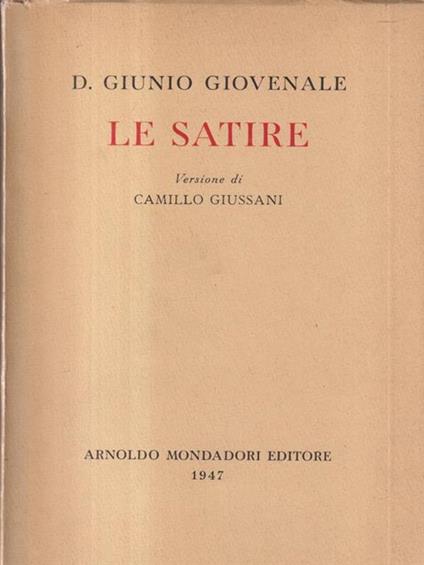 Le satire - D. Giunio Giovenale - copertina