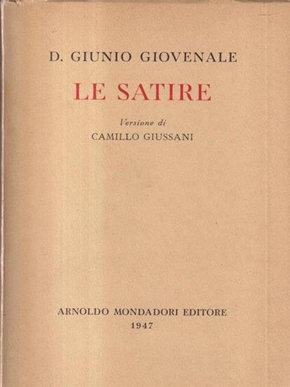 Le satire - D. Giunio Giovenale - copertina