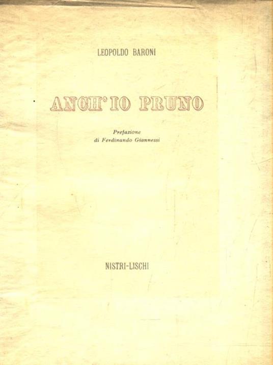 Anch'io pruno - Leopoldo Baroni - copertina