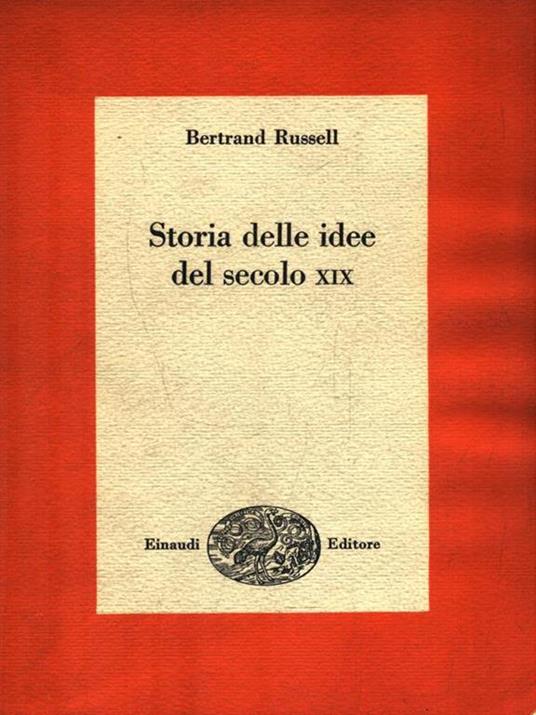   Storia delle idee del secolo XIX - Bertrand Russell - copertina