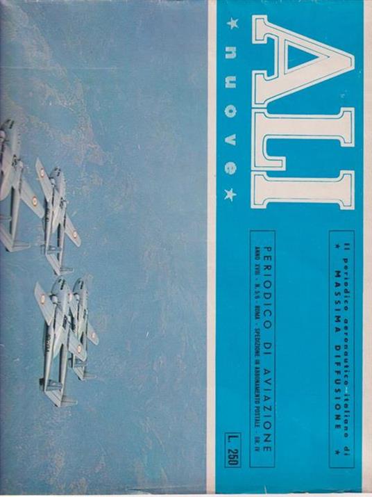   Ali nuove periodico aeronautico anno XVIII da n. 5 a n. 8 -   - copertina