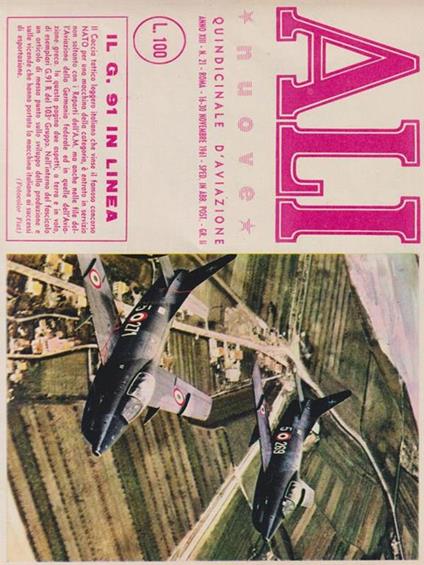   Ali nuove periodico aeronautico anno XIII da n. 21 a n. 24 -   - copertina