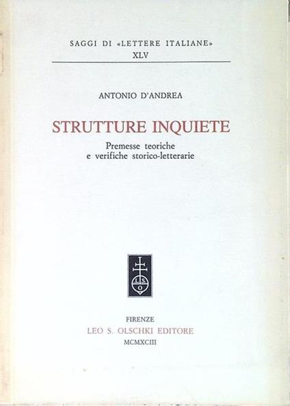 Strutture inquiete - Antonio D'Andrea - copertina