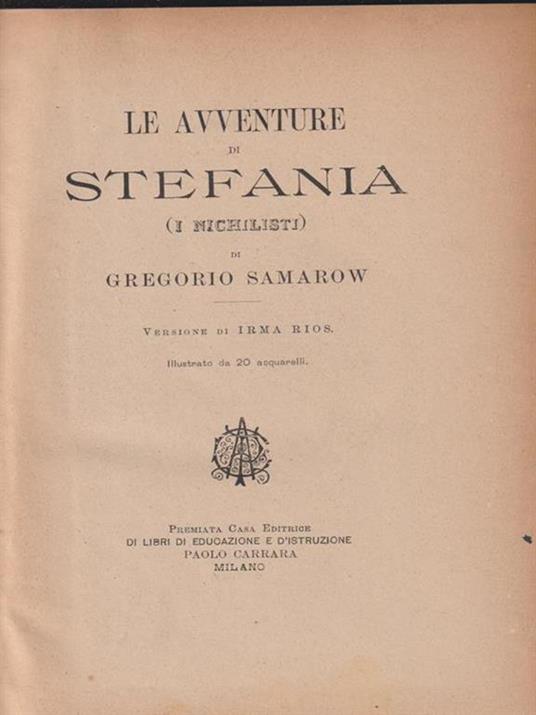 Le avventure di Stefania - copertina