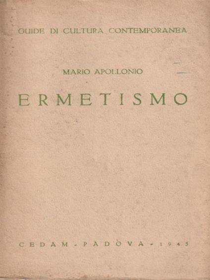 Ermetismo - Mario Apollonio - copertina