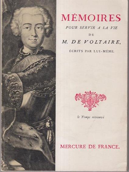 Memoires pour servir a la vie de M. De Voltaire - copertina