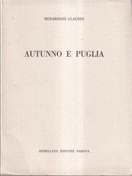 Autunno e Puglia - Claudio Berardino - copertina
