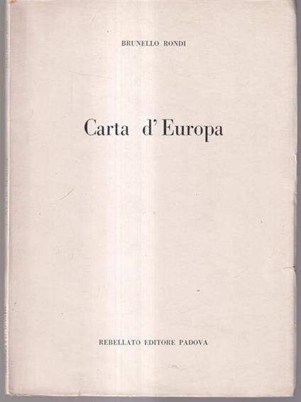   Carta d'Europa - Brunello Rondi - copertina