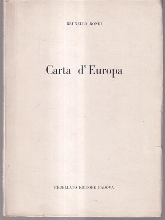  Carta d'Europa - Brunello Rondi - copertina
