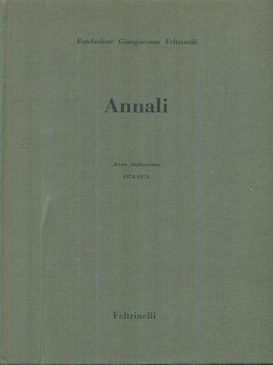   Annali XVI 1974-1975 -   - copertina
