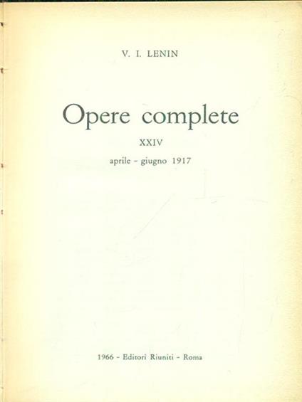 Opere complete vol. 24 - Lenin - copertina