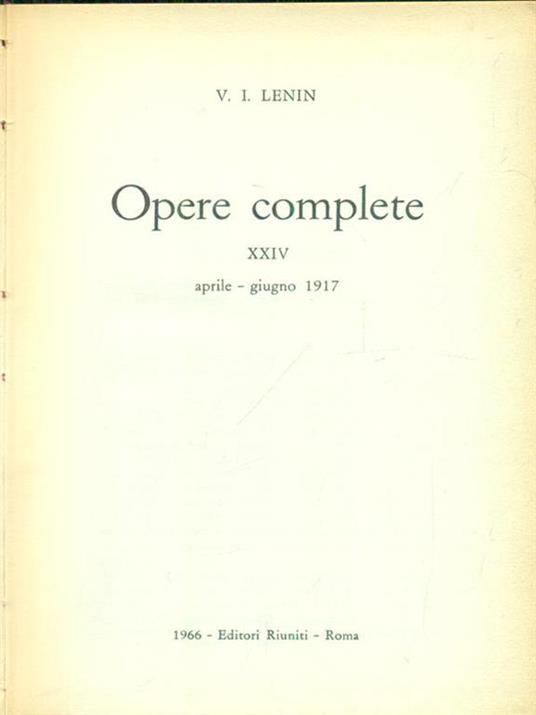 Opere complete vol. 24 - Lenin - copertina