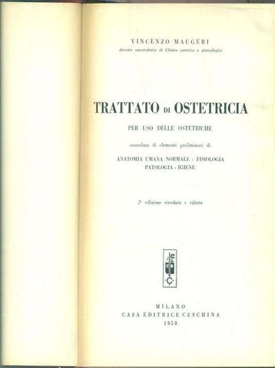 Trattato di ostetricia - Vincenzo Maugeri - copertina