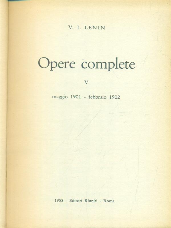 Opere complete vol. 5