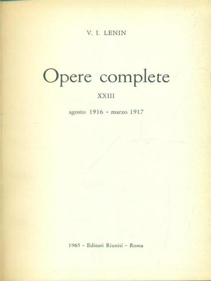 Opere complete vol. 23 - Lenin - copertina