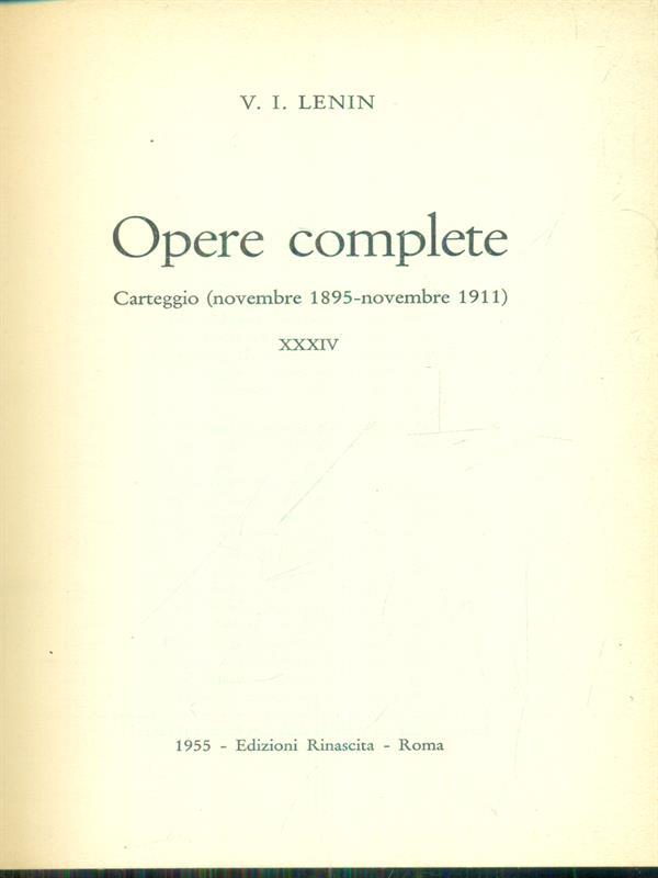Opere complete vol. 34