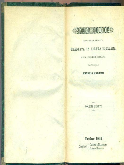 La sacra bibbia secondo la volgata Volume quarto - Antonio Martini - copertina