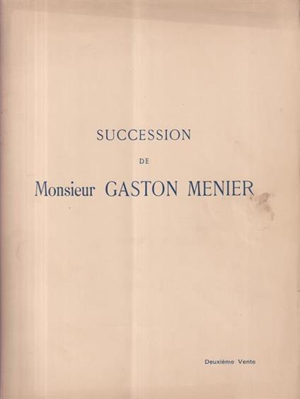 Succession de Monsieur Gaston Menier - copertina