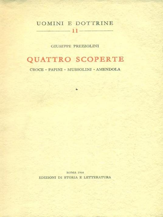 Quattro scoperte - Giuseppe Prezzolini - copertina
