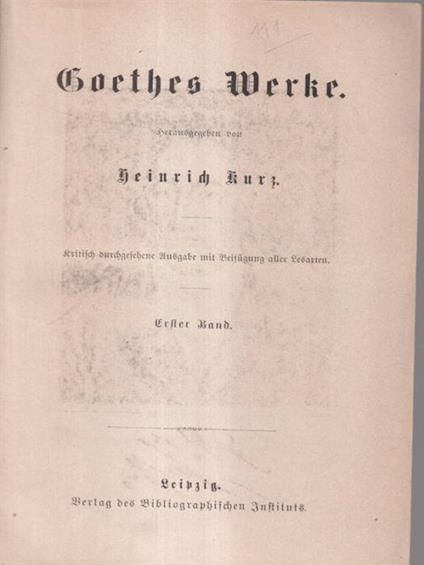 Goethes Werke in 12 Banden komplett - H. Kurtz - copertina