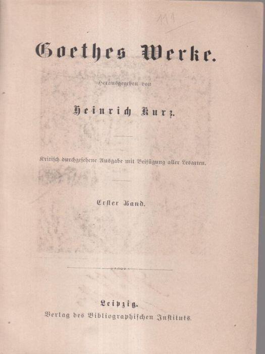 Goethes Werke in 12 Banden komplett - H. Kurtz - copertina