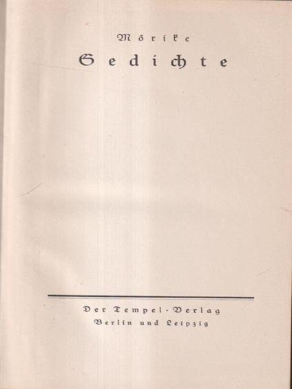 Gedichte - Eduard Mörike - copertina