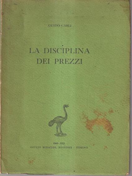 La disciplina dei prezzi - Guido Carli - copertina