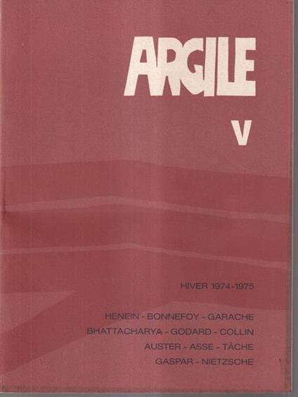 Argile V - 1974/1975 -   - copertina
