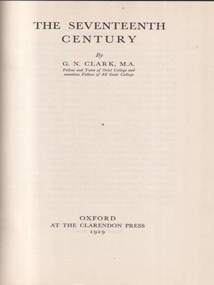 The seventeenth century - M.A. G.N.Clark - copertina