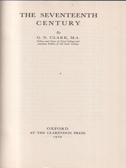 The seventeenth century - M.A. G.N.Clark - copertina