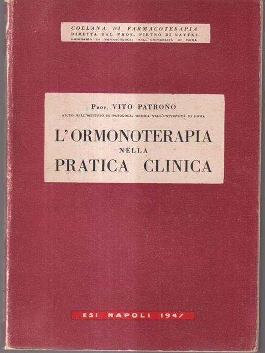L' ormonoterapia nella pratica clinica - Vito Patrono - copertina