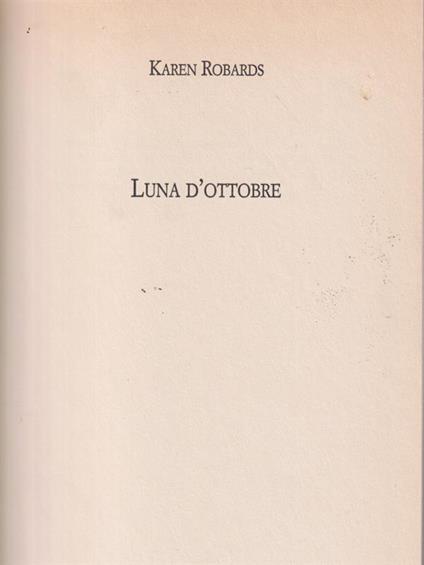 Luna d'ottobre - Karen Robards - copertina