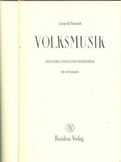 Volksmusik - Leopold Schmidt - copertina