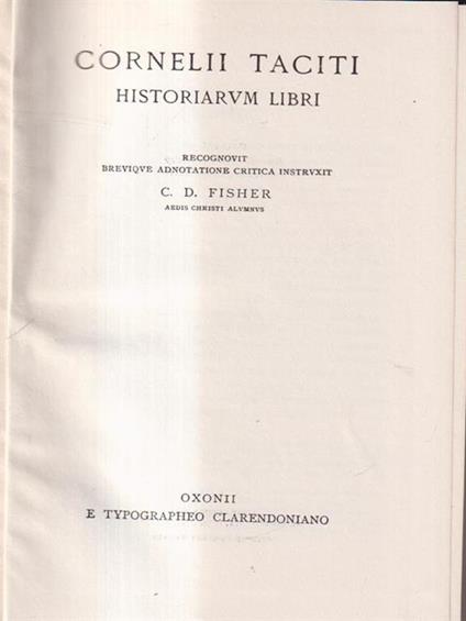 Historiarum libri - P. Cornelio Tacito - copertina
