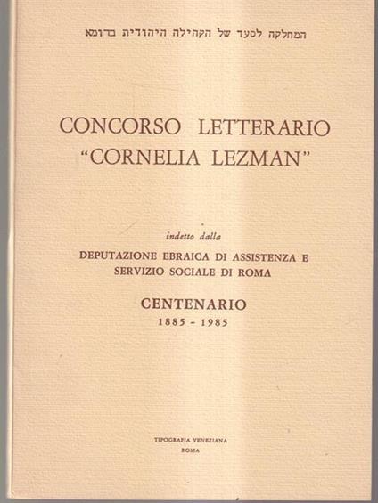 Concorso letterario ''Cornelia Lezman'' - copertina