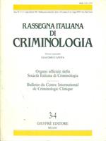 Rassegna di criminologia Volume VII 1996 Fascicolo 3-4