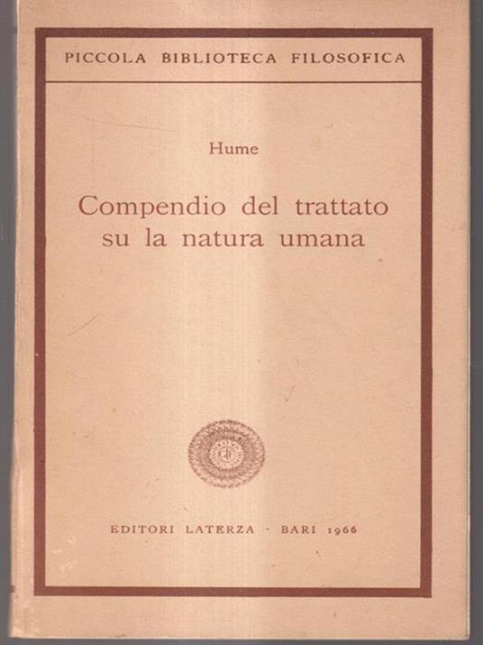 Compendio del trattato sulla natura umana - David Hume - copertina