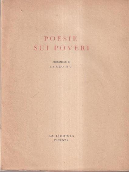 Poesie sui poveri - Carlo Bo - copertina