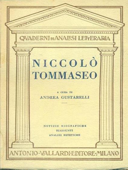 Niccolo' Tommaseo - Andrea Gustarelli - copertina