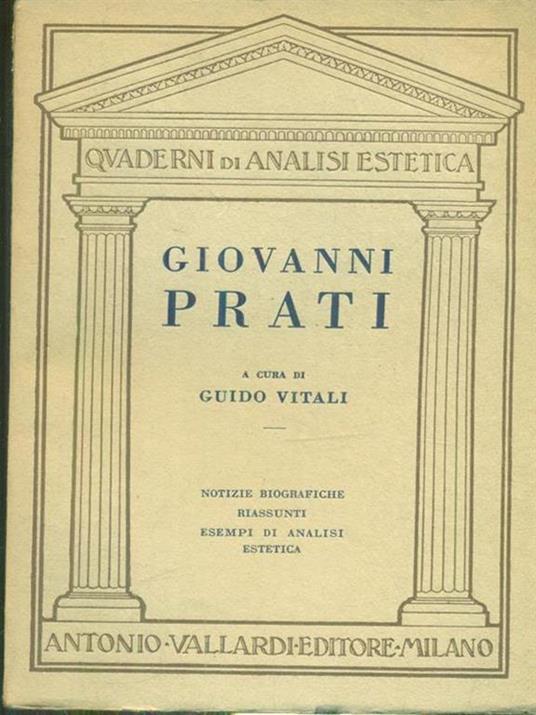 Giovanni Prati - Guido Vitali - copertina