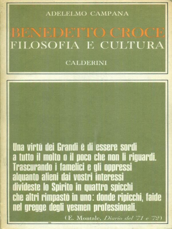 Benedetto Croce Filosofia e cultura