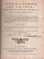 Operations des changes des principales places de l'Europe