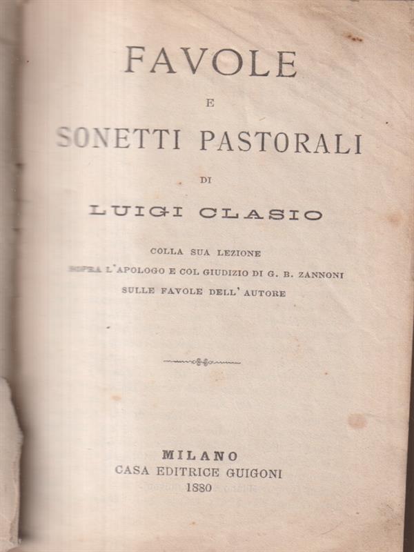Favole e sonetti pastorali