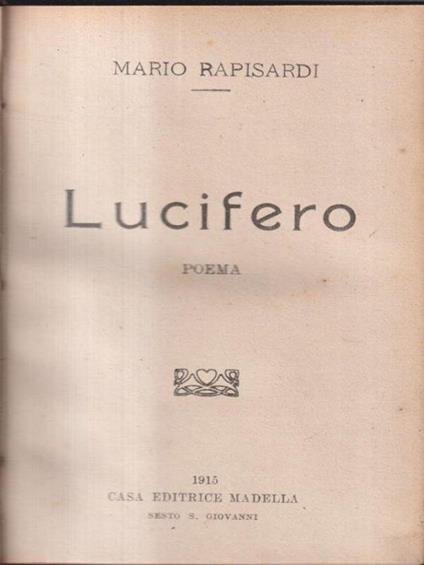 Lucifero - Mario Rapisardi - copertina